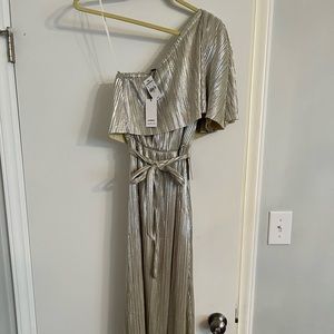 Express x Rachel Zoe metallic silver dress XS NWT
